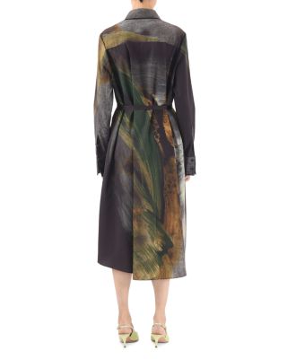 Brush Stroke Printed Shirt Dress