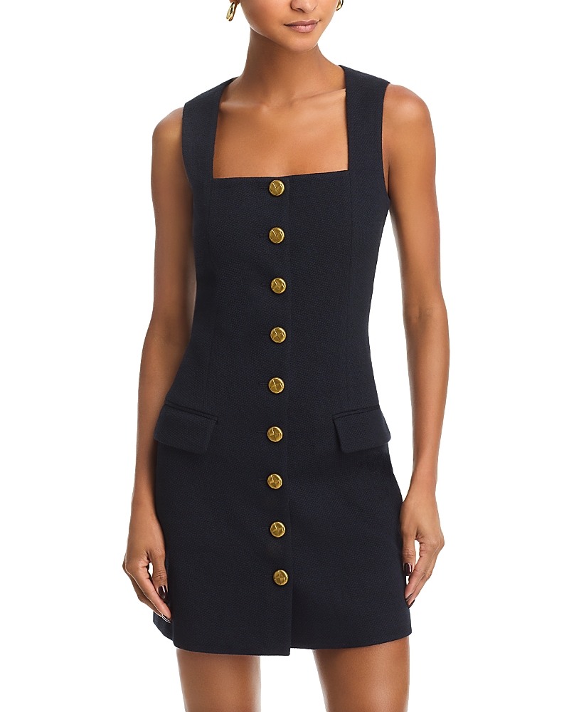 Rag & Bone Mariana Button-front Mini Dress In Navy