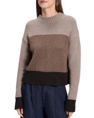 Theory Color Blocked Crewneck Sweater