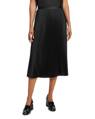 Theory - Theory Slim Pleated Satin Skirt