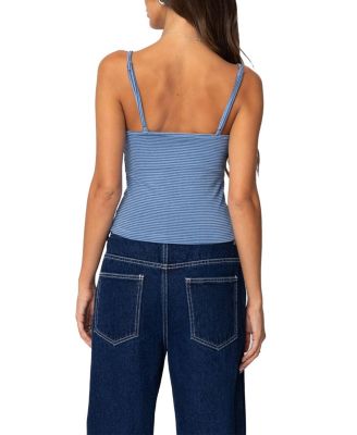 Striped Henley Tank Top