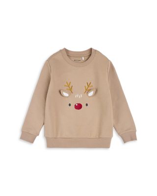 petit lem - Unisex Little Reindeer Fleece Sweatshirt - Little Kid