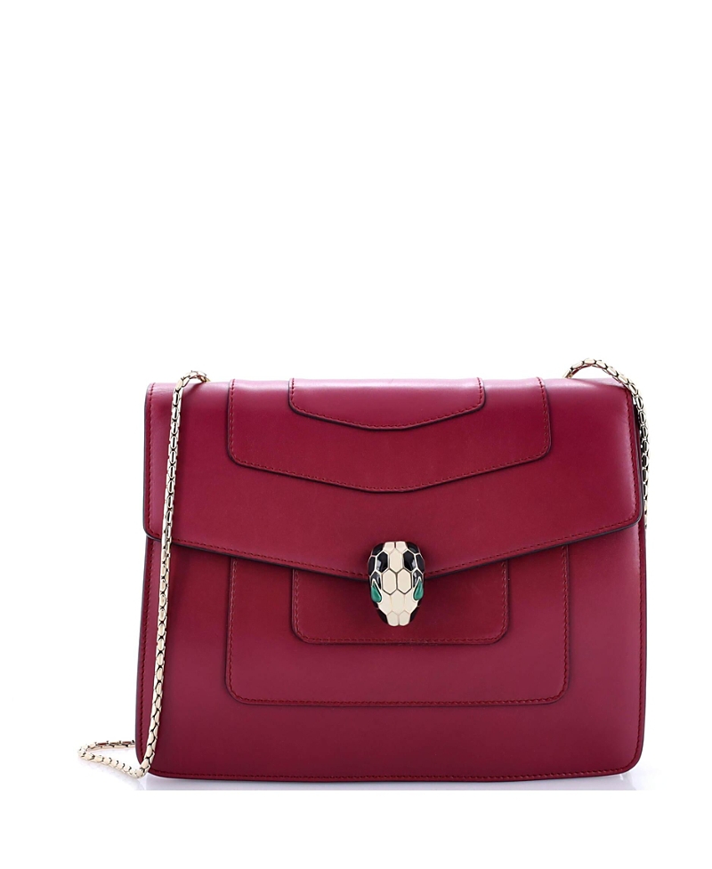 Pre-Owned Bvlgari Serpenti Forever Square Shoulder Bag Leather