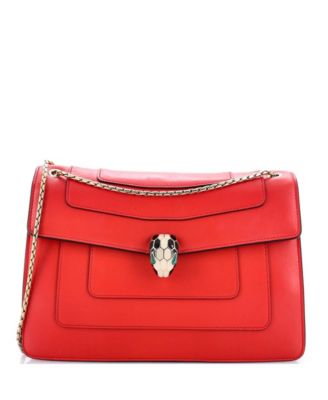 Pre-Owned Bvlgari Medium Serpenti Forever Square Shoulder Bag Leather