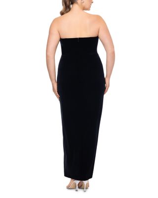 Betsy & Adam Plus Velvet Strapless Gown | Bloomingdale's Women