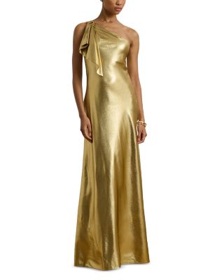 Ralph Lauren - Metallic Charmeuse One Shoulder Gown