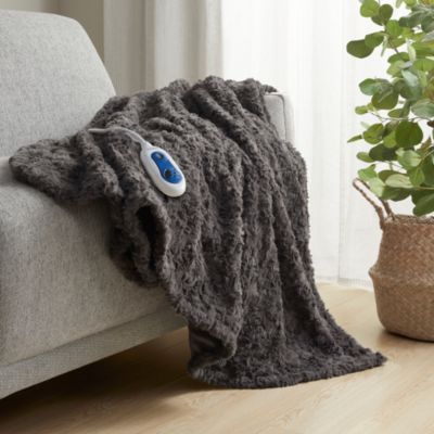 Zuri Oversized Faux Fur Heated Throw, 50" x 70"