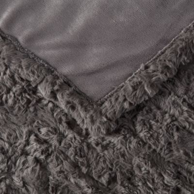 Zuri Oversized Faux Fur Heated Throw, 50" x 70"