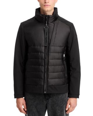 KARL LAGERFELD PARIS L56 Mixed Media Quilted Jacket | Bloomingdale's