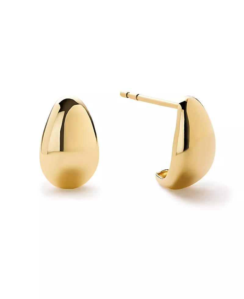 Ana Luisa Gold Stud Earrings - Gold Teardrop Huggie Studs