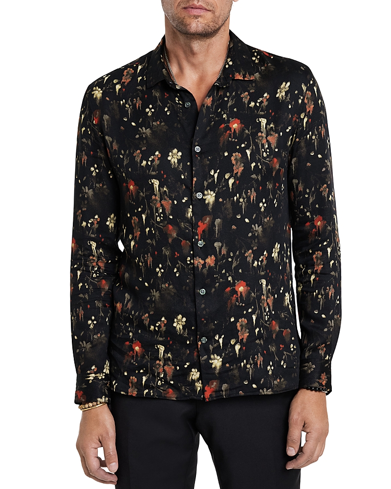 JOHN VARVATOS ROSS PRINTED BUTTON FRONT SHIRT