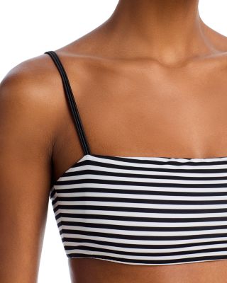 Striped Square Neck Bikini Top & Striped High Waisted Bikini Bottom - Exclusive