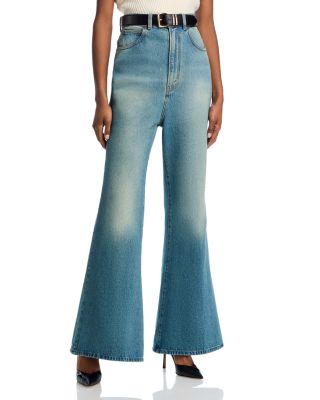 Victoria Beckham - Wide Leg Kick Jeans in Blue Wash