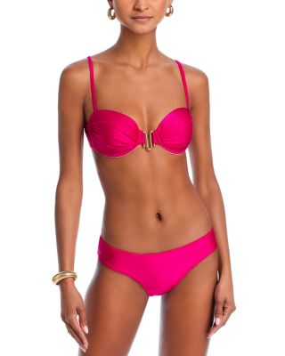 AQUA - Underwire Hardware Bikini Top & Tie Bikini Bottom - Exclusive