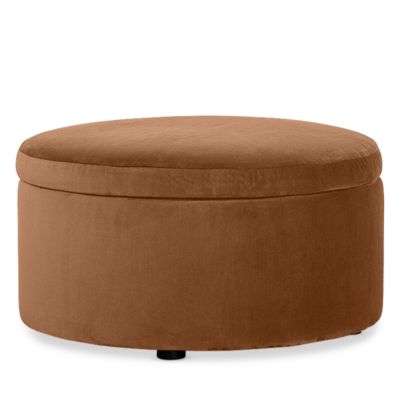 Alta Medium Round Storage Ottoman, in Fabric