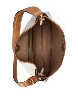 Ralph Lauren★Polo ID Canvas Medium Shoulder Bag Polo Ralph Lauren Polo ID Medium Leather Trim Canvas