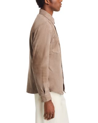 Regular Fit Leather Shirt Jacket