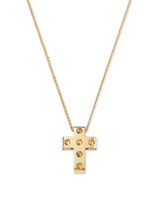 Roberto Coin - 18K Yellow Gold Pois Moi Cross Necklace, 16"