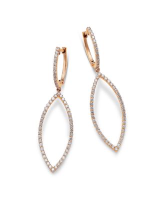 Roberto Coin - 18K Rose Gold Diamond Drop Earrings, 1.0 tcw