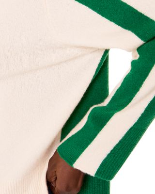 Color Blocked High Neck Knit Sweater