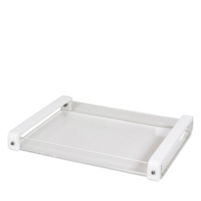 Clear Lucite Tray in Whte