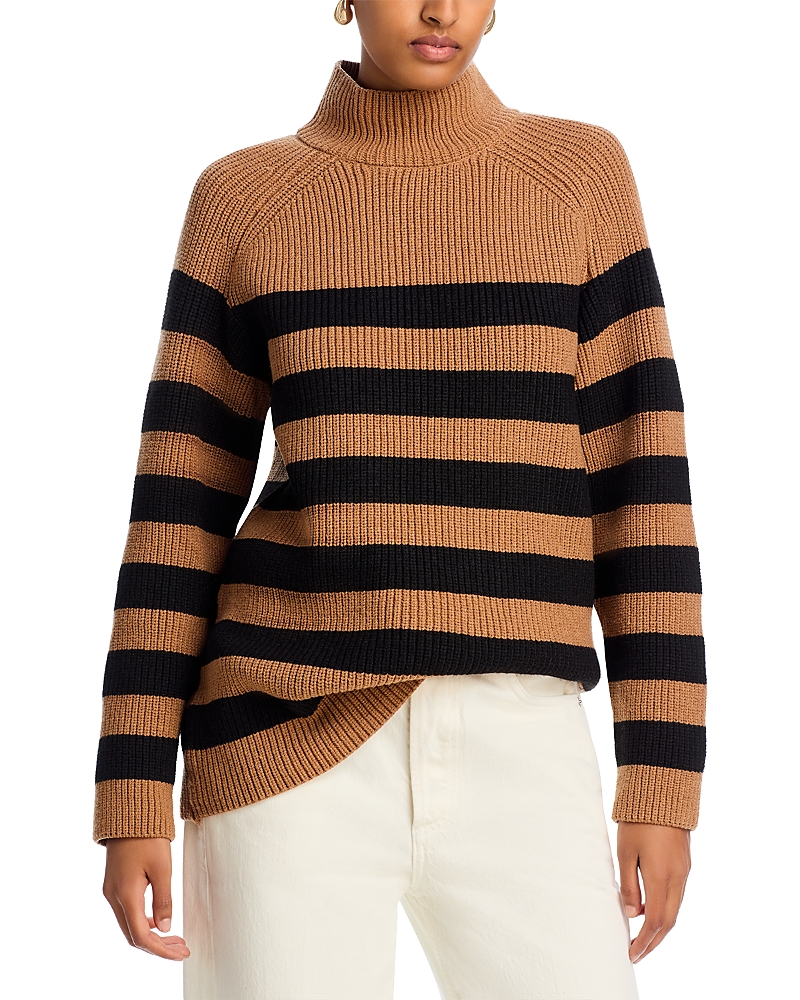 AQUA STRIPED MOCK NECK SWEATER - EXCLUSIVE