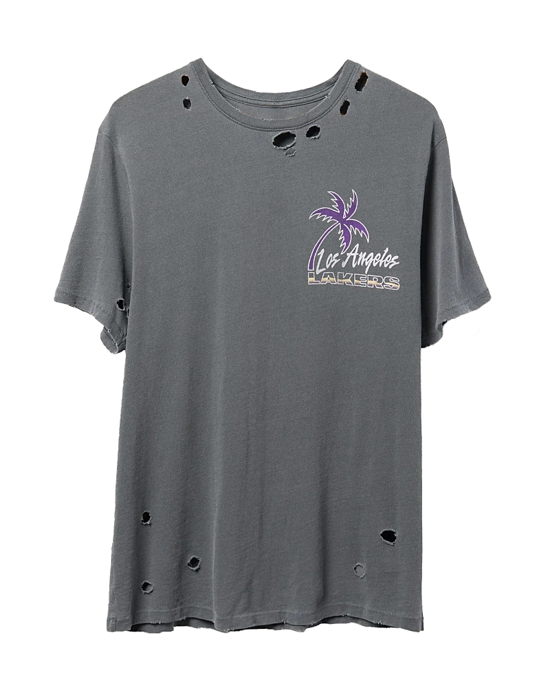 Junk Food Clothing Unisex Nba Los Angeles Lakers Luau Vintage Destroy Tee In Vintage Black