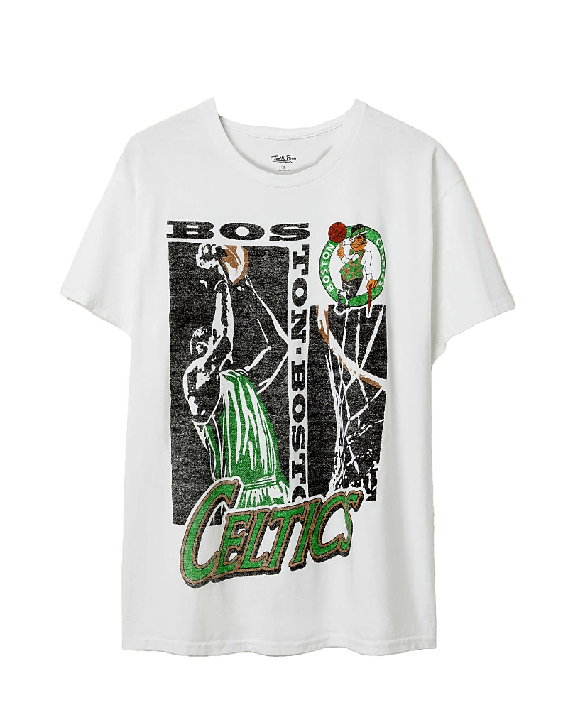 Junk Food Clothing Unisex Nba Boston Celtics Jump Shot Short Sleeve Tee In White