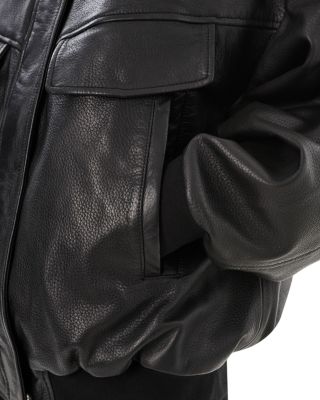 Trevanna Leather Bomber Jacket