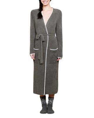 Barefoot Dreams CozyChic Lite Contrast Ribbed Robe