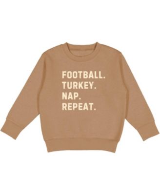 Sweet Wink - Boys' Football Turkey Nap Repeat Thanksgiving Sweatshirt - Little Kid, Big Kid