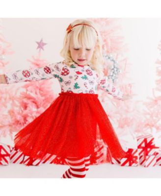 Girls' Disco Christmas Long Sleeve Tutu Dress - Little Kid, Big Kid