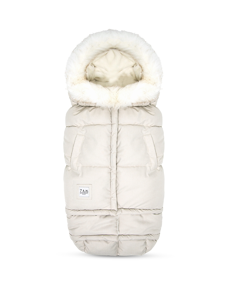 Shop 7am Enfant Blanket 212 Evolution Footmuff In Beige White
