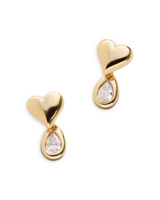 BAUBLEBAR - Athena Cubic Zirconia Heart Bezel Drop Earrings