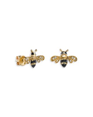 14K Yellow Gold Bee Single Stud Earring