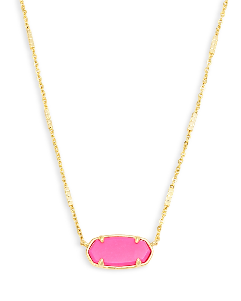 Kendra Scott Elisa Stone Adjustable Pendant Necklace In 14k Gold Plated, 19 In Gold/pink