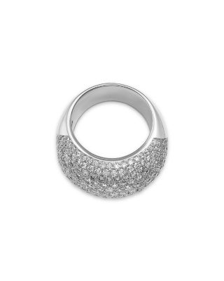 14K White Gold Diamond Pav&eacute; Ring, 3.5 tcw