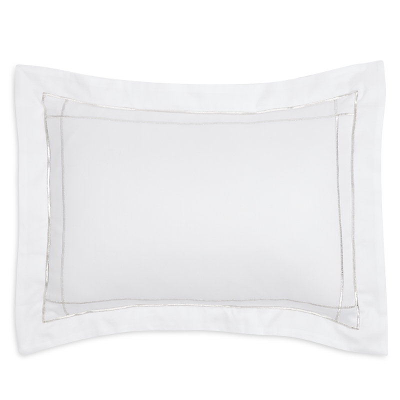 Amalia Home Collection Dalila Sateen Boudoir Sham - Exclusive In White/silver