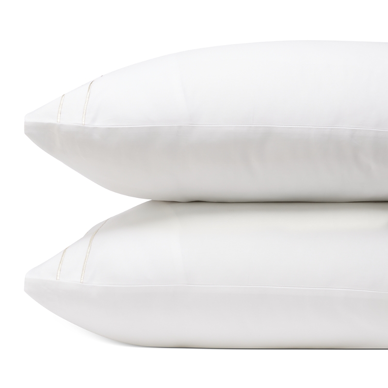 Amalia Home Collection Dalila Sateen Pillowcase, King, Set Of 2 In White/silver