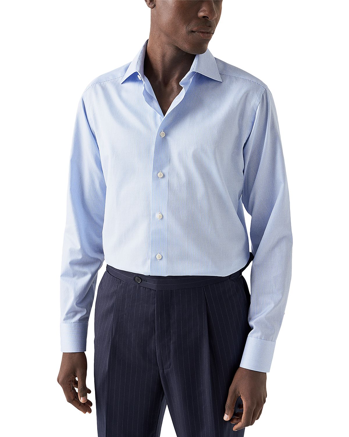 Eton Contemporary Fit Fine Striped Twill Shirt