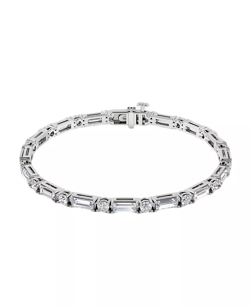 Vrai Mixed Shape Bracelet in 14K Yellow Gold, 5.6ctw Baguette & Brilliant Round Lab Grown Diamonds