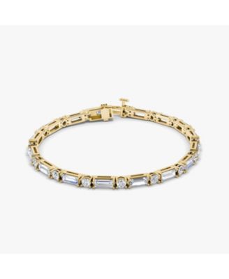  Mixed Shape Bracelet in 14K Yellow Gold, 5.95ctw Baguette & Brilliant Round Lab Grown Diamonds