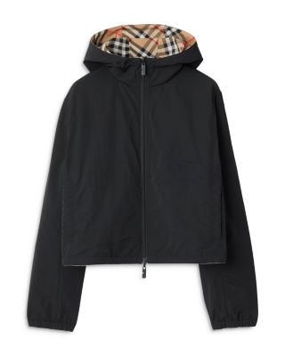 Hooded Cropped Reversible Jacket
