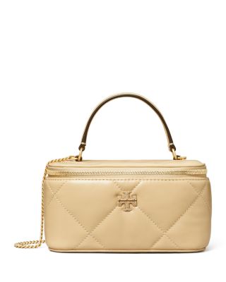 Tory Burch - Kira Pav&eacute; Logo Diamond Quilted Leather Vanity Case