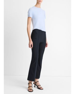 Mid Rise Pintucked Cropped Pants
