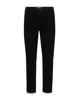 Sada High Rise Cropped Straight Leg Jeans in Noir