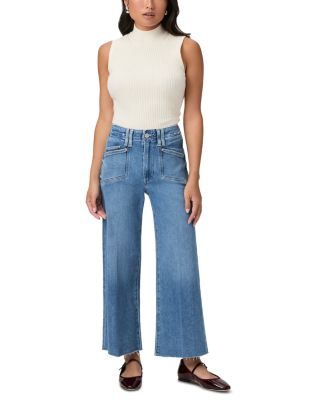 Petites Anessa High Rise Wide Leg Jeans in Sunnie Distressed