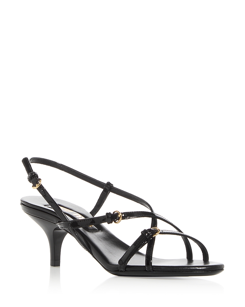 Miu Miu Patent Leather Sandals With Buckles Shoes In Multi