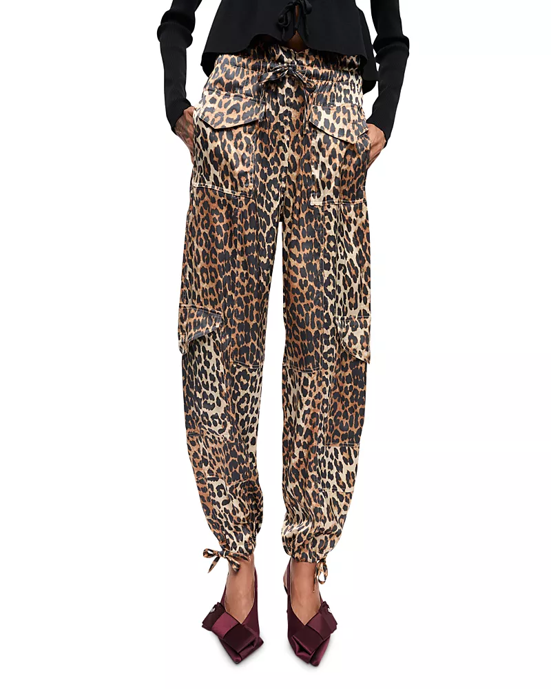 Ganni Printed Satin Pants