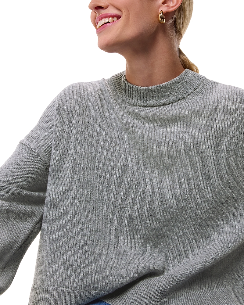 Whistles Split Back Sweater In Dark Grey